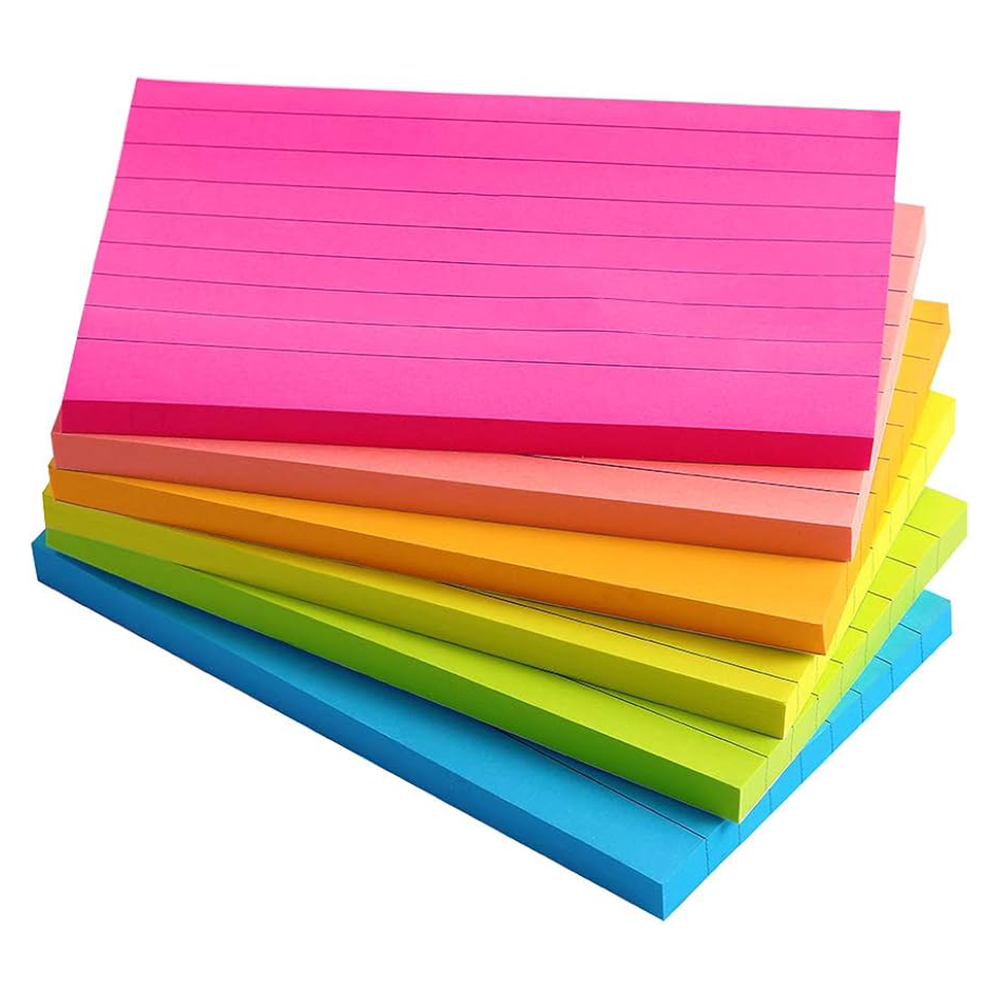 Lined Single Colored Sticky Notes 3X3 / 3x4 / 3x5 Inch