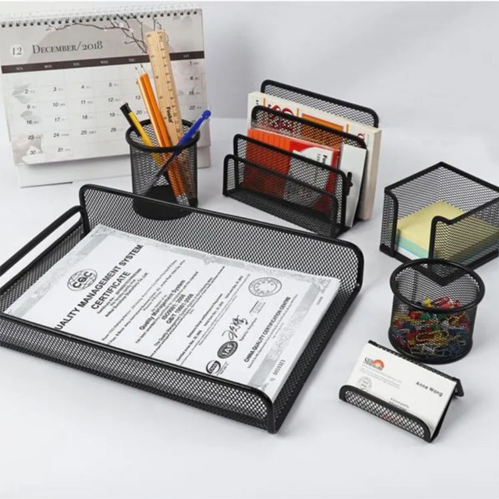 Desk Organizer Metal Office Set (5 pcs)