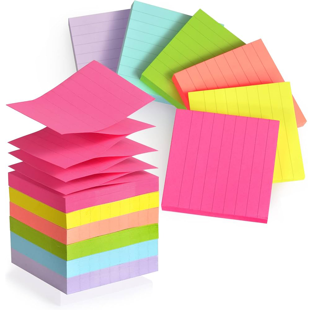 Multi Colors Lined- Sticky Note 3X3 / 3x4 / 3x5 Inch – SS Stationers
