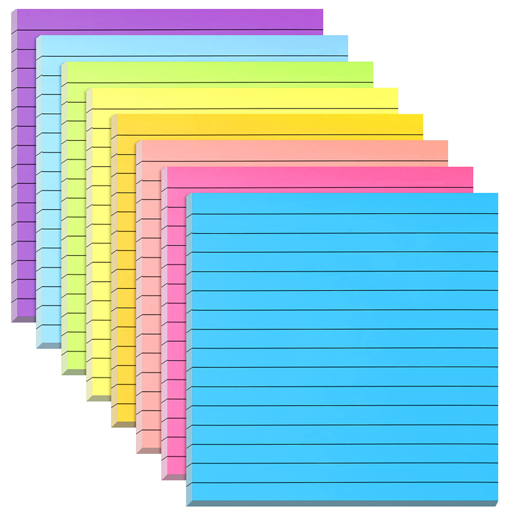 Multi Colors Lined- Sticky Note 3X3 / 3x4 / 3x5 Inch